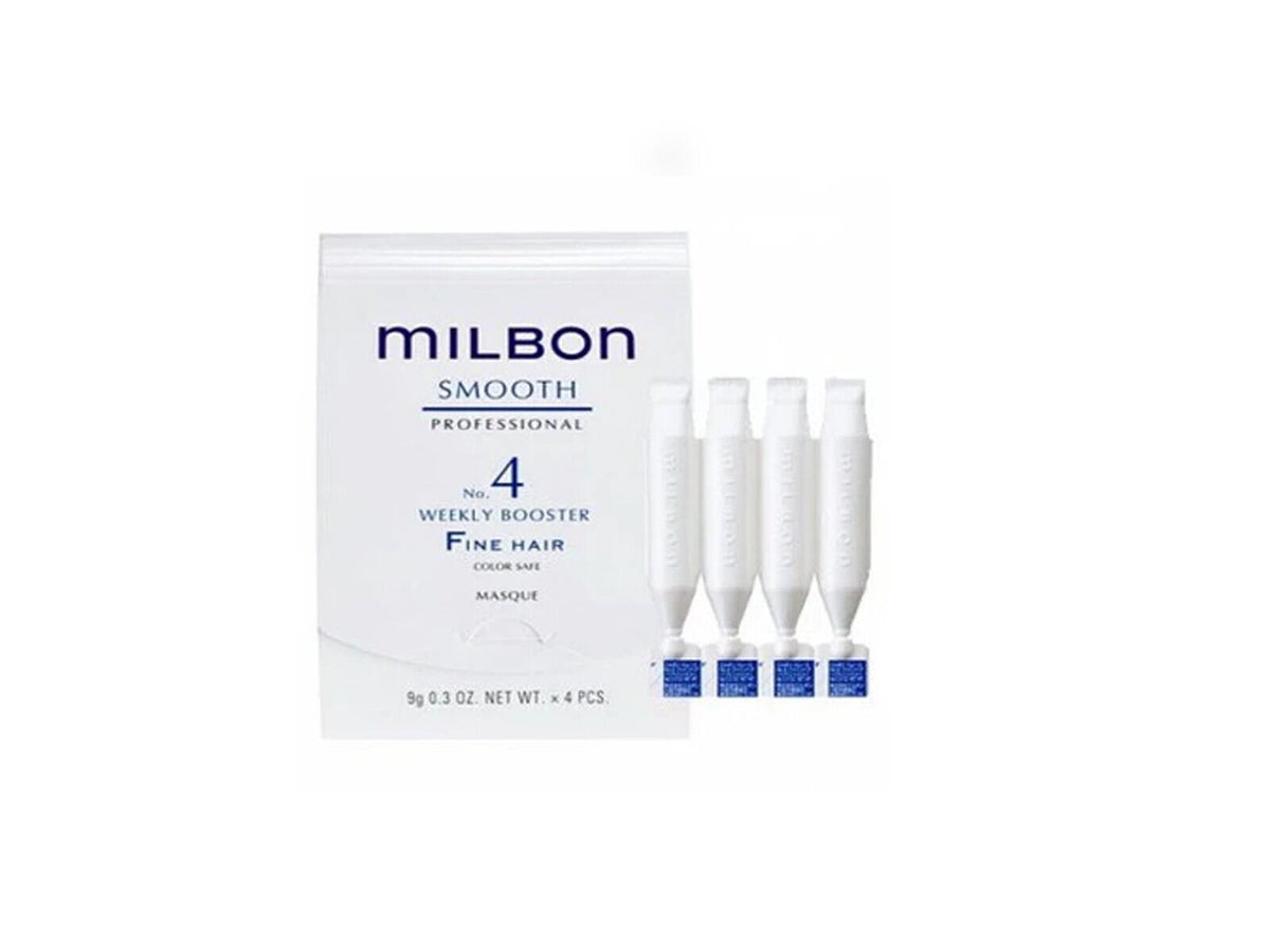 Milbon Signature Smooth No #4 Weekly Booster Fine Treatment 9g / 0.3oz X 4 Pcs
